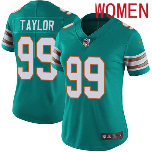Women Miami Dolphins #99 Jason Taylor Nike Green Vapor Limited Alternate NFL Jersey->women nfl jersey->Women Jersey